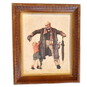 VTG 1972~Norman Rockwell Framed Lithograph by Curtis Publishing & Donald Art Co.